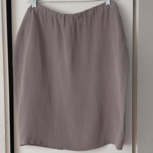 Silk, straight, taupe skirt